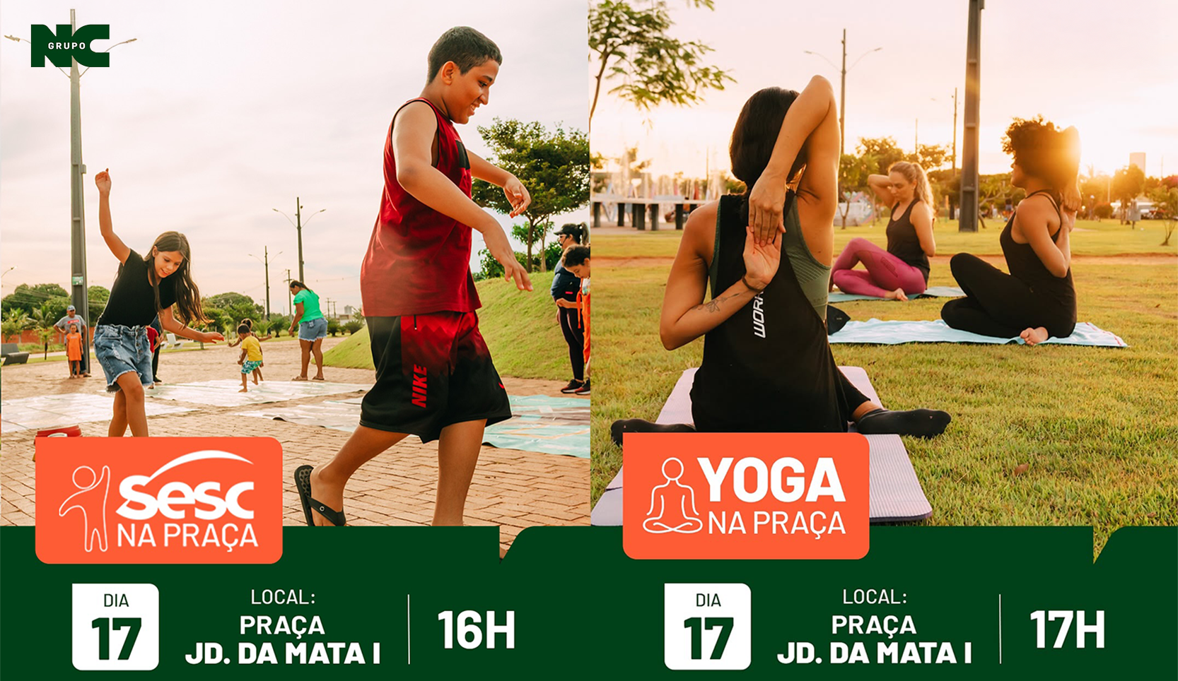 Atenção, famílias, amigos e vizinhos: no dia 17 de maio, a partir das 16h, a Praça Jardim da Mata I vai se transformar num verdadeiro espaço de alegria e conexão. Uma programação feita com carinho pra você se movimentar, relaxar e, claro, se divertir!